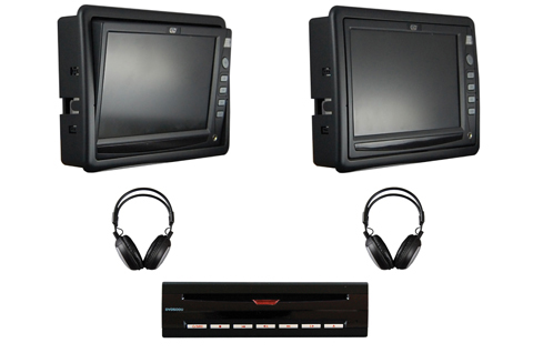 Dual Tilt Screen Monitor With Single DVD Player